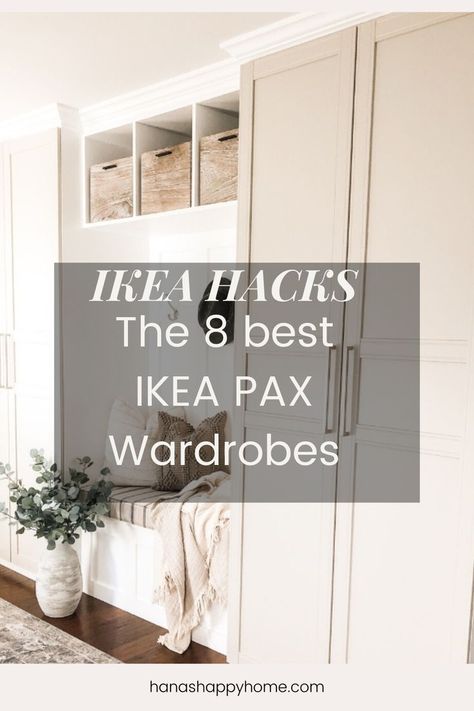 IKEA PAX is a popular closet option that can save you thousands of dollars compared to a custom closet or wardrobe. Here's some easy and beautiful ways to customize an IKEA PAX closet Armoire Pax Ikea, Ikea Wardrobe Closet, Ikea Fitted Wardrobes, Ikea Built In Wardrobes, Custom Wardrobe Closet, Wardrobe Hacks, Ikea Wardrobe Hack, Ikea Closet Hack, Ikea Pax Hack