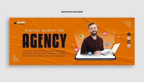 Digital marketing agency orange facebook... | Premium Psd #Freepik #psd #agency #banner #banner-design #website-banner Digital Marketing Banner, Cricket Kit, Marketing Agency Website, Website Banner Design, Background Remove, Banner Design Inspiration, Facebook Cover Template, Digital Banner, Creative Poster