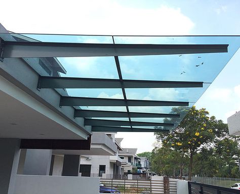 Glass Awning, Pool Canopy, Glass Skylight, Car Porch Design, Round House Plans, Glass Porch, Door Shades, Porch Awning, Roof Truss Design