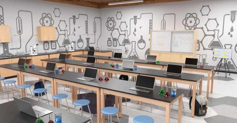 Stem Lab Design, School Computer Lab Design, Computer Classroom Decor, Computer Lab Design, Stem Classroom Decor, 21st Century Education, School Computer Lab, Steam School, Education Design Interior