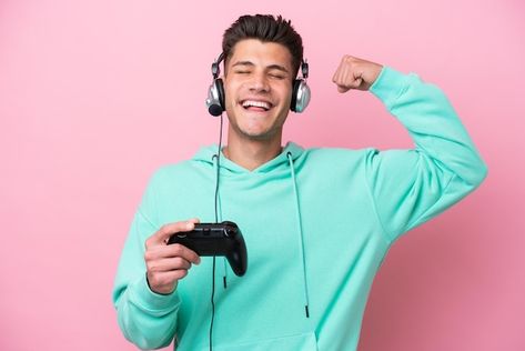 Holding A Controller Reference, Holding Game Controller Reference, Playing Video Games Pose Reference, Controller Reference, Confident Expression, Video Game Controller, Image Icon, Handsome Man, Flexing