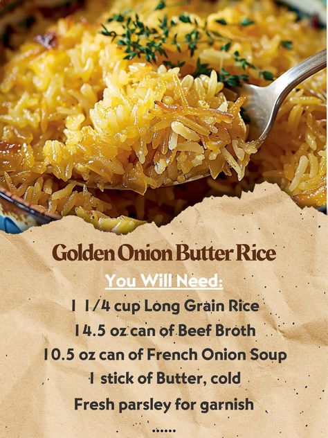 1 Stick Butter Rice, Stick Butter Rice, Stick Of Butter Rice, Onion Butter, Rice Dishes Recipes, Rice Side Dish Recipes, Cook Rice, Rice Side, Rice Side Dishes