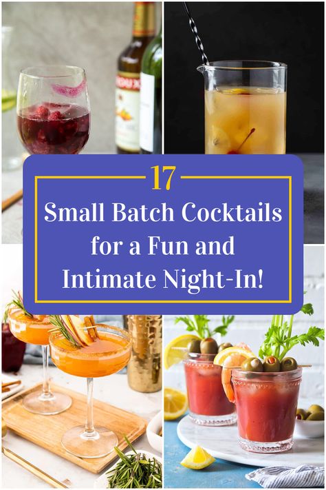 Collage of 4 small batch cocktails. Small Batch Cocktails, Gin Bucket, Batch Cocktail Recipes, Batch Cocktail Recipe, Cocktails To Make At Home, Batch Cocktails, Mixology, Copycat Recipes, Small Batch