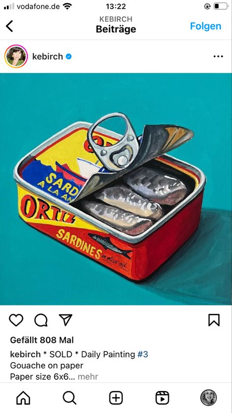 Sardine Can Drawing, Sardine Can Painting, Canned Fish Packaging, Sardine Illustration, Sardine Tin, Sardine Can Art, Sardine Can, Tin Opener, Painting Carpet