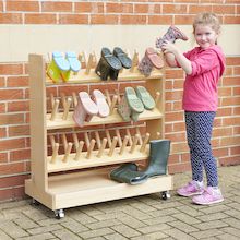 Welly Boot Storage, Wellies Storage, Welly Rack, Wooden Trolley, Shoe Storage Small Space, Beautiful Pantry, Outdoor Shelves, Childrens Gardening, School Storage