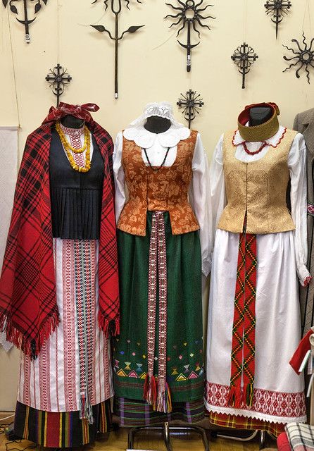 Three Traditional Dresses _7353 | Traditional dress in shop … | Flickr Kaunas Lithuania, Traditional Fashion, Folk Costume, Traditional Dress, Eastern Europe, Lithuania, Traditional Dresses, Old Town, Circus