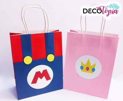 Super Mario Goodie Bag Ideas, Peach Mario Bros, Peach Party Decorations, Princess Peach Party, Nintendo Party, Peach Birthday, Super Mario Bros Party, Mario And Princess Peach, Peach Mario