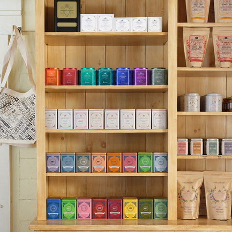 Tea Cabinet Display, Drink Pantry, Tea Pantry, Pantry Restock, Clean Pantry, Harney And Sons Tea, Havens Kitchen, Tea Cabinet, Wellness Clinic