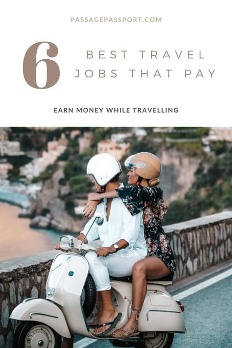 Thinking of how can you make money while still traveling the world? We put together 6 Best job ideas that will pay you to travel. We give a brief description of each. Hopefully this helps spark an idea and gets you started on your travel journey.   Check the full article on the blog! Travel Careers, Travel Journey, Travel Jobs, Full Time Travel, Job Ideas, Best Job, Couple Getaway, Career Options, Domestic Flights