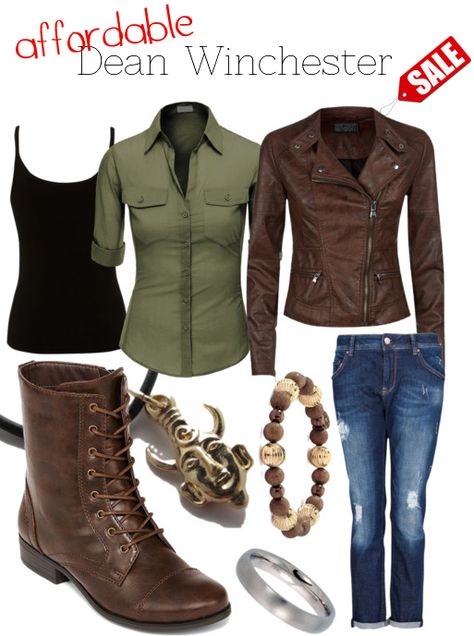 affordable Dean Winchester outfit for $157 total HERE @ polyvore.com Are you interested in seeing more posts like these, with affordable outfits?                                                                                                                                                     More Winchester Outfit, Dean Winchester Outfit, Supernatural Inspired Outfits, Supernatural Fashion, Supernatural Outfits, Affordable Outfits, Hunter Outfit, Nerd Fashion, Fandom Fashion