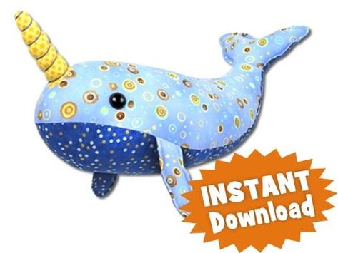 Soft Toy Sewing Pattern, Fabric Fish, Toy Sewing, Softie Pattern, Soft Toy Patterns, Craft Eyes, Teddy Bear Pattern, Fish Patterns, Narwhal