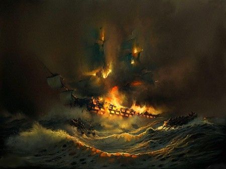 Burning ship - Desktop Nexus Wallpapers Burning Ship, Burn The Boats, Harry Potter Theme Park, Boat Tattoo, Boat Wallpaper, Abandoned Ships, Ship Tattoo, Ship Drawing, Tattoo Style Drawings