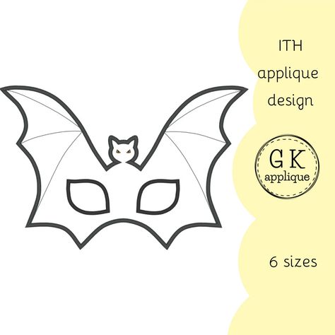 Bat Mask Template, Mask Embroidery, Bat Mask, Mascaras Halloween, Animal Mask, Carnival Mask, Party Mask, Mask Halloween, Carnival Masks