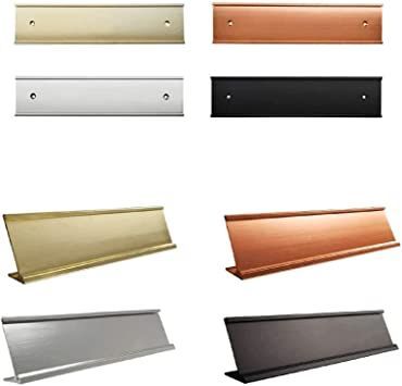 2" x 8" Aluminum Name Plate Holder, Office Business Desk Sign Holder Desktop Wall Or Door Holder Choose Color and Type (2x8 inch) Office Name Plate, Engraved Name Plates, Business Desk, Personalized Desk Name Plate, Counter Desk, Traditional Names, Index Dividers, Door Holder, Personalized Name Plates