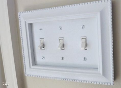 She changed her old light covers from boring to awesome with one simple trick! Light Switch Covers Diy, Old Lights, Frame Light, Switch Plate Covers, Home Upgrades, Switch Covers, Light Switch Covers, Switch Plates, Cheap Diy