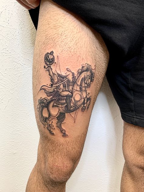 Headless Horseman Tattoo, Horseman Tattoo, Headless Man, Tattoo Board, Headless Horseman, Sketch Tattoo, Edging Ideas, Dream Cake, Tattoos Ideas