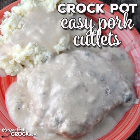 If you are looking for an easy dinner for two (or you can easily change this recipe to make more servings), I have the recipe for you! This Easy Crock Pot Pork Cutlets recipe is super easy and so delicious! Pork Cutlets Crockpot, Baked Pork Cutlets, Pork Cutlets Recipe, Easy Dinner For Two, Crock Pot Easy, Pork Cutlet Recipes, Crockpot Pork Tenderloin, Crock Pot Pork, Easy Dinners For Two