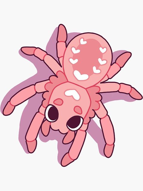 "Kawaii Spiders" Sticker by MademoiselleZim | Redbubble Mythical Drawings, Kawaii Inspiration, Tiny Drawings, Kawaii Spider, Spider Drawing, Paintings Tutorials, Shop Inspiration, Character Board, Spider Art