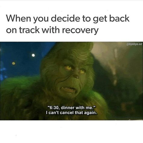 Healing from Diet Mentality on Instagram: “#Repost @byebye.ed • • • • • A note to self & a psa! You don't have to wait until new year's to reset. You can get back on the recovery…” Recovery Humor, Funny Tom, Back On Track, Note To Self, Funny Photos, This Weekend, I Laughed, Funny Memes, Healing