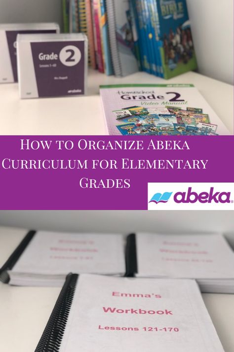 I have found a simple binding system that is the easiest way to organize Abeka curriculum. No bulky crates required! Abeka Classroom Ideas, Abeka 3rd Grade Lesson Plans, Abeka Kindergarten Free Printable, Kindergarten Abeka, Abeka 3rd Grade, Abeka First Grade, Abeka Curriculum Preschool, Abeka Homeschool Organization, Abeka Homeschool Schedule