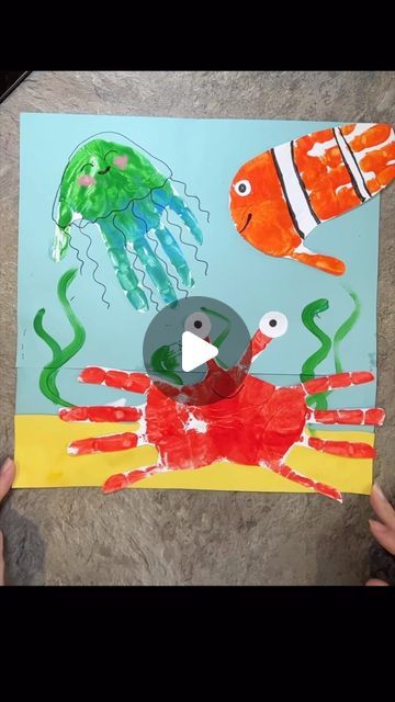 Handprint Sea Creatures, Under The Sea Activities For Preschool, Seaside Eyfs, Giraffe Classroom, Under Water Scene, Classroom Family, Under The Sea Crafts, Sea Activities, Vacation 2024