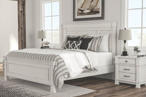 Queen Panel Beds, Ashley Furniture Homestore, Bedroom Retreat, Dreamy Bedrooms, Panel Bed, Beautiful Bedding, Modern Bed, Ashley Furniture, My New Room