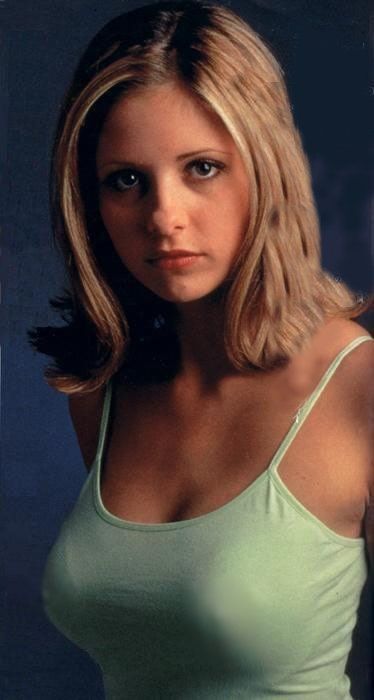 Sarah Michelle Gellar in a sheer transparent seethrough mint green halter top spaghetti strap blouse with an insufficiently matched bra, star of Buffy the Vampire Slayer, I know What You Did Last Summer, Scream, Scooby Doo, Cruel Intentions, the Grudge, Ringer, and The Crazy Ones, a modern classic beauty. #sarahmichellegellar #smg #blonde #blondes #seethrough #pokies #lingerie Nikki Cox, Sarah Michelle Gellar Buffy, Buffy Style, Melanie Laurent, Green Halter Top, Emily Vancamp, Chloë Grace Moretz, Eliza Dushku, Kristin Kreuk