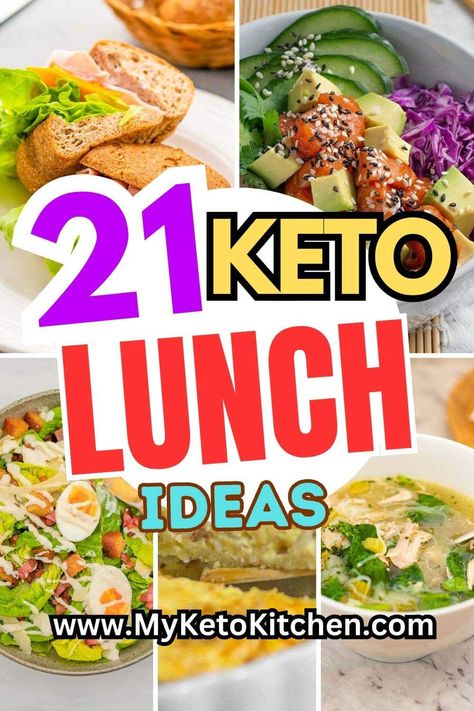 From bread, soups, wraps, sandwiches, and quiche, you can mix and match these keto lunch ideas to suit you. These keto lunches are all very low-carb, gluten-free, easy to make, and can be made ahead of time in bulk for meal prep. Lunch Recipes For Work, Recipes For Work, Easy Keto Lunch, Keto Lunch Recipes, Keto Lunches, Keto Breakfast Smoothie, Easy Keto Meal Plan, Keto Lunch Ideas, Cold Lunches