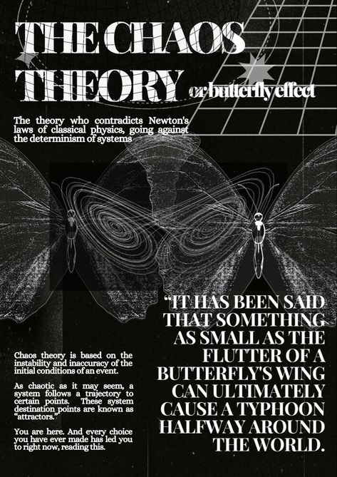 Science Aesthetic Poster, Physics Posters Aesthetic, Life Is Strange Poster Prints, Physics Poster Aesthetic, Organised Chaos Aesthetic, Chaotic Academia Posters, Chaos Theory Aesthetic, Chaos Theory Art, Theories Aesthetic