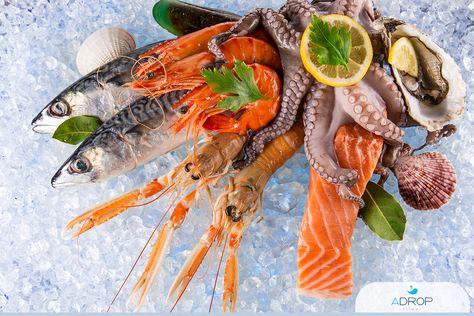 Do you know, that you can prevent your frozen seafood from losing its flavor? Simply spray acidic water on foods prior to freezing it and enjoy good looking and rich in flavor fish, shrimps or any other type of seafood. Learn more about acidic water: http://bit.ly/2cVMvk3 Mackerel Fish, Roast Fish, Raw Salmon, Steamed Mussels, Crab Stuffed Shrimp, Fresh Lobster, Salmon Steak, Healthiest Seafood, Gourmet Dinner