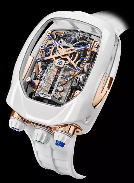 Jacob & Co. BUGATTI CHIRON ROSE GOLD & WHITE CERAMIC COATING Watch Replica BU220.27.AC.UA.ABRUA Jacob and Co Watch Price Jacob And Co Bugatti, Jacob And Co Watch, Bugatti Watch, Jacob And Co, Heart Watch, Moon Watch, Fancy Watches, Swiss Luxury, Big Watches