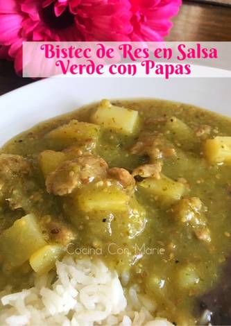 Bistec de res en salsa verde con papas 🥩 Mexican Comfort Food, Recipes Authentic, Mexican Dinner, Mexican Cooking, Hispanic Food, Beef Recipes Easy, Latin Food, Mexican Food Recipes Authentic, Salsa Verde