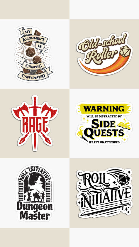 Whether you're a player or a Dungeon Master, check out these cool DnD inspired designs! Geeky T-shirts, Mugs, Stickers, Pins and others, all products are on sale, up to 35% off until 12th of May. #dnd #dungeonsanddragons #dndlovers #rollinitiative #rollforinitiative #barbarian # dungeonmaster #dndplayer #d20 Dnd Logo, Dnd Mug, Dnd Shirts, Mugs Stickers, Dungeon Master, Fantasy Rpg, Fantasy Games, Design Inspo, Dungeons And Dragons