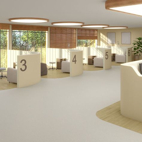 Create an atmosphere to inspire confidence and give patients a sense of control, promote privacy alongside patient-staff communication. Healthcare Interior Design, Architecture Blueprints, Healthcare Architecture, Cabinet Medical, Hospital Interior, Clinic Interior Design, Architecture Design Drawing, Hospital Interior Design, Living Room Design Inspiration