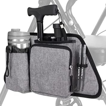 Vive Side Bag for Rollators, Wheelchairs, Walkers - Tote Organizer with Phone Pocket - Storage Travel Pouch - Small Hanging Stroller Accessories for Women, Men, Seniors - Non Slip Cup Holder : Amazon.ca: Health & Personal Care Tote Organizer, Health Device, Small Water Bottle, Storage Caddy, Pocket Storage, Tote Organization, Side Bag, Tote Storage, Stroller Accessories