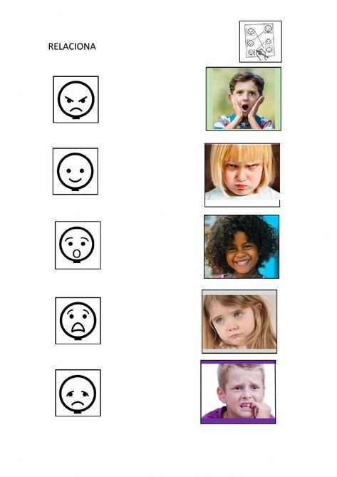 Facial Expressions Worksheet, Emotion Matching Free Printable, Emotions For Kids, Occupational Therapy Activities, Slp Activities, Preschool Fine Motor, Child Therapy, Spring Crafts For Kids, Managing Emotions