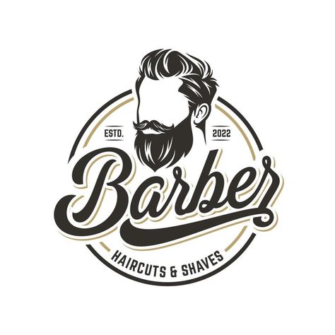 Logo Barbier, Barber Shop Logo, Barbershop Logo, Beard Logo, Barber Logo, Barbershop Design, Salon Logo Design, Vintage Barber, Barber Shop Decor