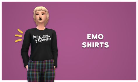 slamacow! / #dls Mcr Shirt, Mcr Logo, Keith Haring Shirt, Emo Shirts, Maxis Match Cc, Sims 4 Collections, Flower Shorts, Old Shirts, Sims 4 Cas