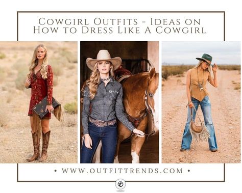 Outfit Ideas for dressing like a Cowgirl. A collection of different styles to go with a cowgirl look. Celebrity inspirations. Cowgirl shoes, outfit, hairstyle Modern Cowgirl Outfits, Cowgirl Outfit Ideas, Cute Polyvore Outfits, Wild West Outfits, Girls Top Design, Country Girl Dresses, Concert Outfit Rock, Cowgirl Look, Cowgirl Outfit