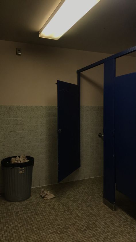 School Bathroom Aesthetic Grunge, Highschool Bathroom Aesthetic, High School Bathroom Aesthetic, Liminal Classroom, Bathroom School Aesthetic, Scary School Aesthetic, Lower Middle Class Aesthetic, Bathroom Stall Aesthetic, Highschool Bathroom