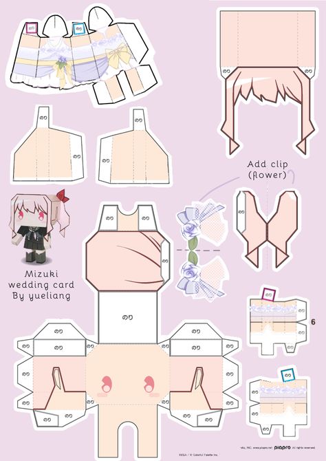 Prsk Paper Craft, Project Sekai Paper Craft, Kanade Papercraft Project Sekai, Mizuki Akiyama Papercraft, Sakura Miku Papercraft, 3d Paper Doll, Project Sekai Papercraft Template, Paper Figure Template Miku, Diy Paper Doll