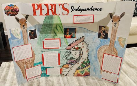 𝔓𝔢𝔯𝔲'𝔰 ℑ𝔫𝔡𝔢𝔭𝔢𝔫𝔡𝔢𝔫𝔠𝔢 It took me at least three days to do this and I'm very happy and proud to be part of the Peruvian culture. Etsy has a portrait of the original mother with her child. Peruvian Culture, School Poster, School Creative, Summer Crafts For Kids, School Posters, Projects Ideas, Summer Crafts, Educational Activities, Proud To Be