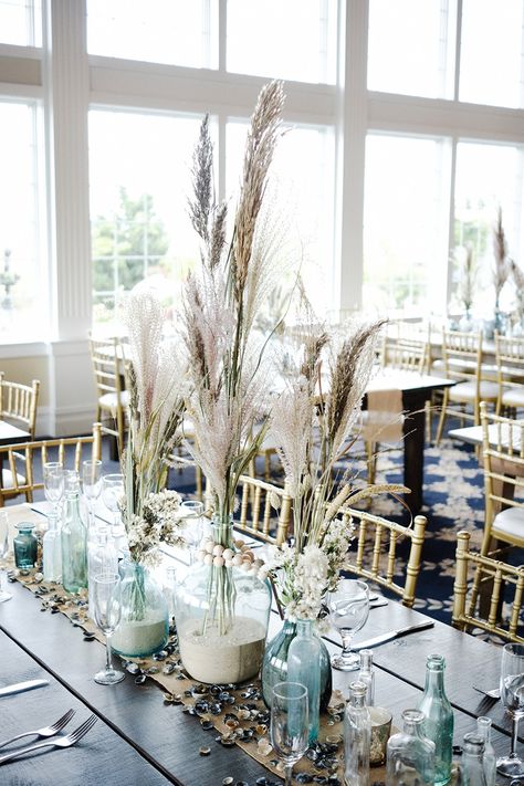 Sea Glass Wedding Table, Maritime Wedding Decoration, Nautical Boho Wedding, Beachy Boho Wedding Decor, Coastal Christmas Wedding, Seaglass Wedding Table Decor, Sea Glass Bridal Shower Ideas, Coastal Theme Wedding Decor, Costal Wedding Centerpiece