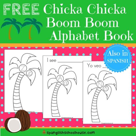 School Archives - Spanglish Schoolhouse Chicka Chicka Boom Boom Book, Spanish Coloring Pages, Spanish Alphabet Activities, Spanish Alphabet Chart, Chicka Chicka Boom Boom Activities, Preschool Spanish Lessons, Spanish Books For Kids, Alphabet Activity, Chicka Chicka Boom Boom