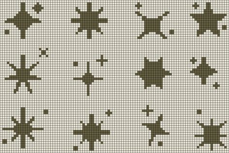 Alpha pattern #148170 | BraceletBook Star Alpha Pattern, Easy Alpha Patterns, Star Cross Stitch, Space Sky, Colorwork Chart, Colorwork Knitting, Pixel Crochet, Pixel Art Grid, Tapestry Crochet Patterns