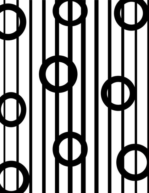 The evenly-spaced lines in this example of rhythm are occasionally interrupted in various places by circles. The contrast between the circular and the linear in this piece catches the eye, and the varied thickness of the vertical lines makes every intersecting area appear different. Random Rhythm Art, Random Rhythm Design, Short Hair Styles Undercut, Hair Styles Undercut, Pixie Round Face, Random Rhythm, Rhythm In Design, Vertical Lines Pattern, Rhythm Art