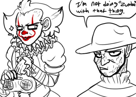 Pennywise X Pennywise, Jason X, Funny Horror, The Clown, Horror Characters, My Money, Movie Monsters, Gaming Memes, Movie Game