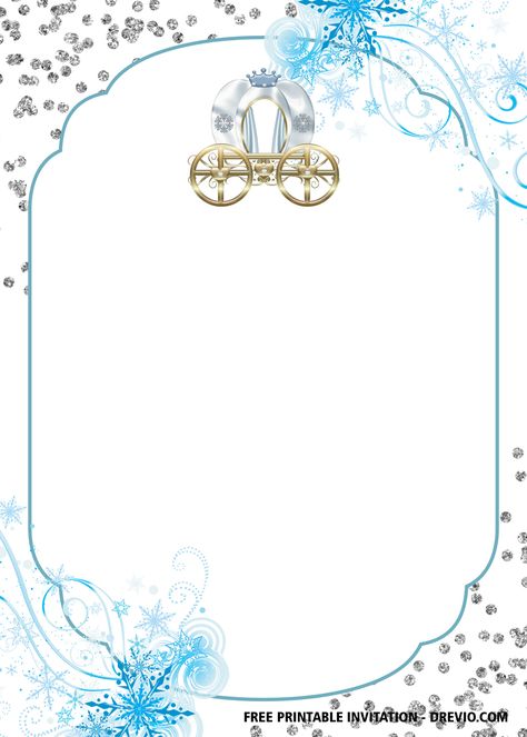 FREE Printable Cinderella Chariot Disney Invitation Templates | FREE Invitation Templates - Drevio Cinderella Invitation Template, Disney Princess 1st Birthday, Printable Disney Princess, Disney Invitation, Cinderella Invitations, Princess Baby Shower Invitation, Cinderella Carriage, Princess Birthday Invitations, Baby Boy Cards