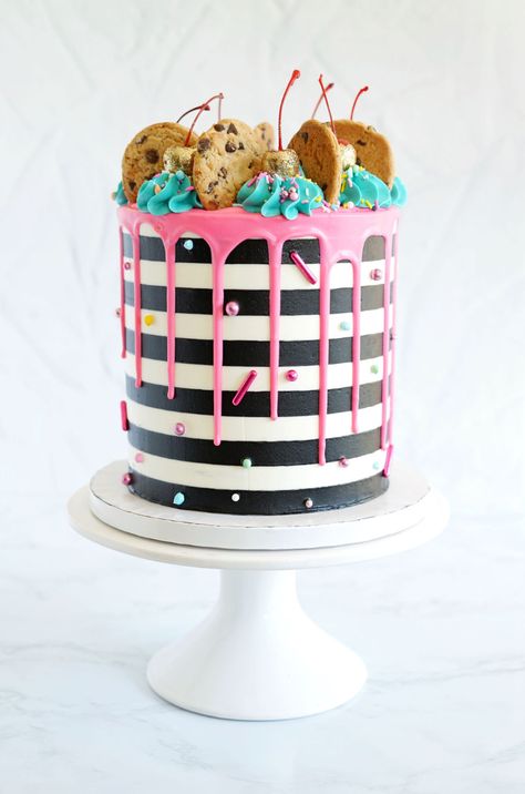 August Cake, Sheri Wilson, Pink Champagne Cake, Chocolate Swiss Meringue Buttercream, Striped Cake, Milk Chocolate Ganache, Oatmeal Cake, Lime Cake, Easter Bunny Cake