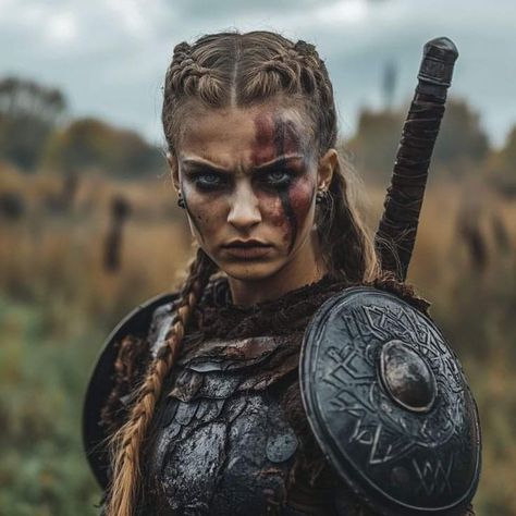 Viking Makeup, 2024 Tattoo, Tattoo Face, Viking Women, Viking Hair, Halloween Makeup Inspiration, The Last Kingdom, Carthage, Viking Warrior